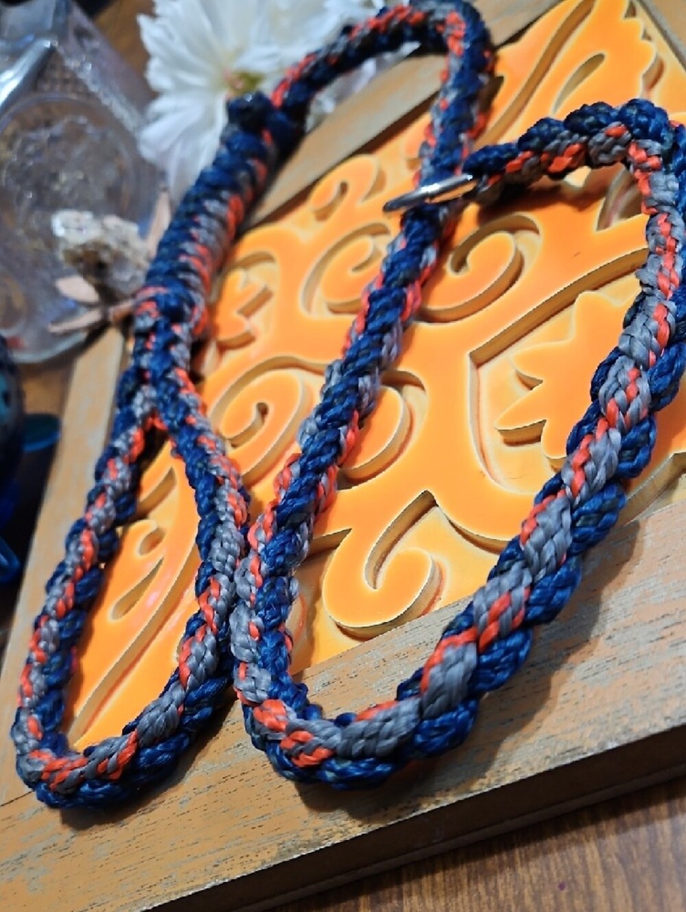 Handbraided Paracord Rope Short Leash Training Leash Adjust Choker Collar GIFTED - Picture 8 of 11